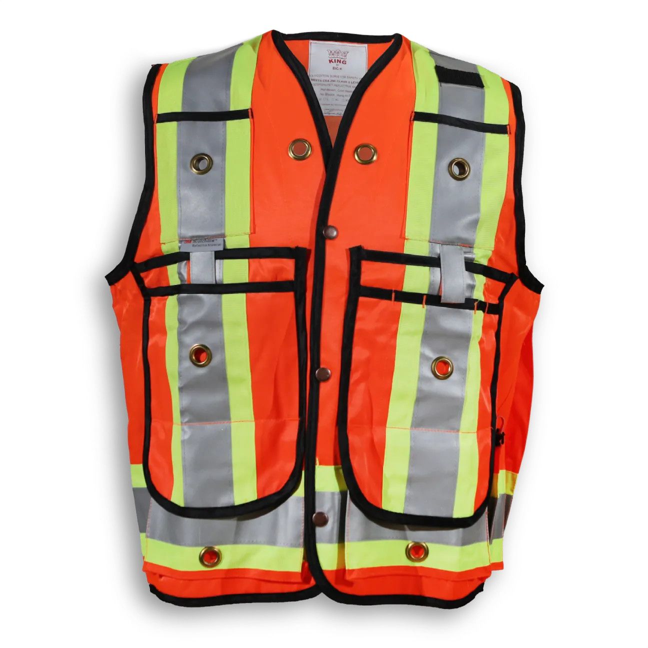 Big K Poly/Cotton Surveyor Safety Vest, Color: Orange, Size: S