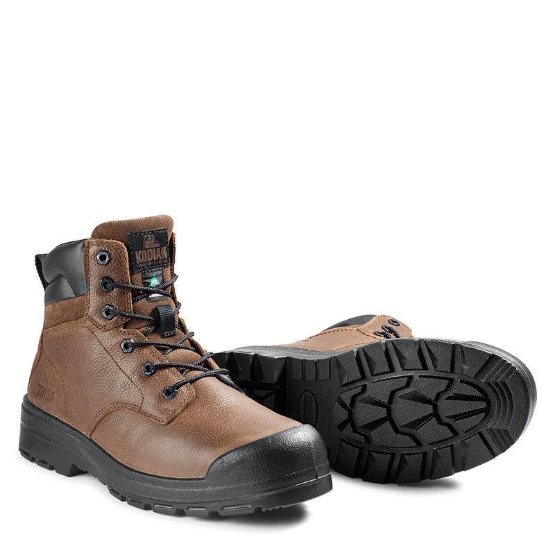 Kodiak Men's Greb 6" Steel Toe Safety Work Boot, Color: Brown, Size: 7