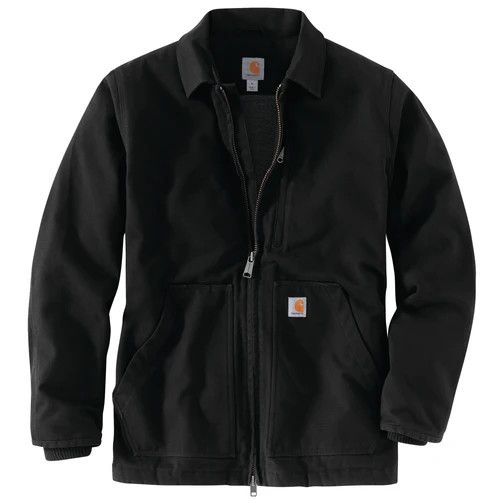 Carhartt Loose Fit Washed Duck Sherpa Lined Coat, Color: Black, Size: S