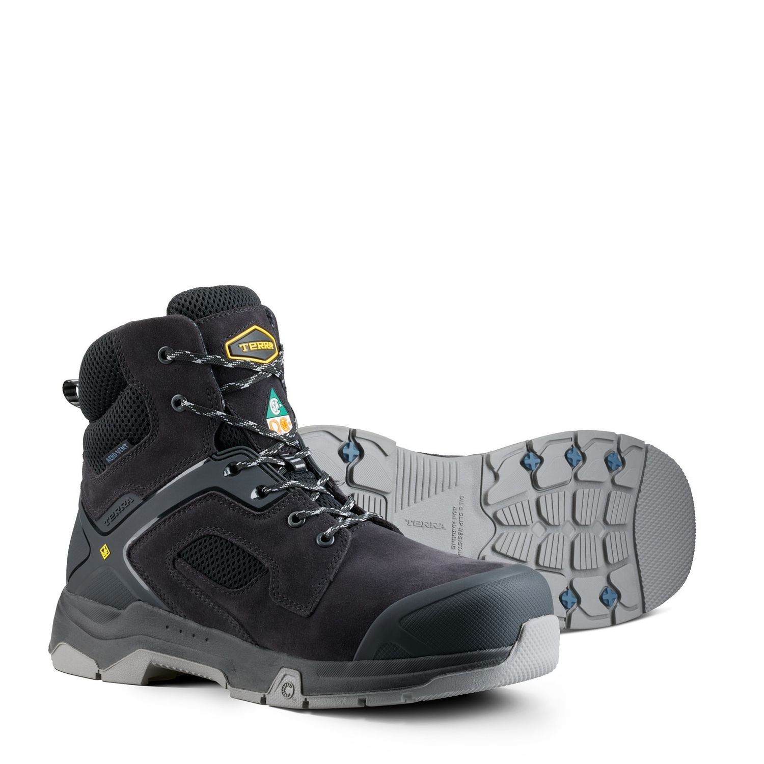 Terra Cobalt 6" Men's Composite Toe Safety Work Boot, Color: Black, Size: 7