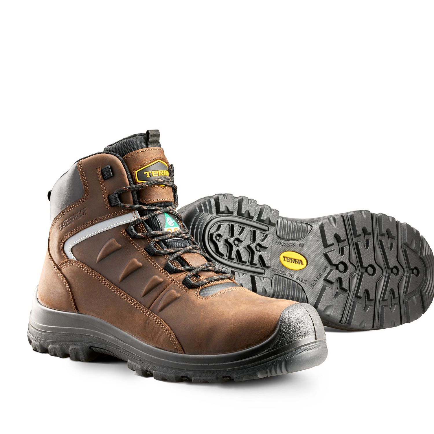 Terra Findlay 6" Men's Waterproof Composite Toe Safety Work Boot, Color: Dark Brown, Size: 7