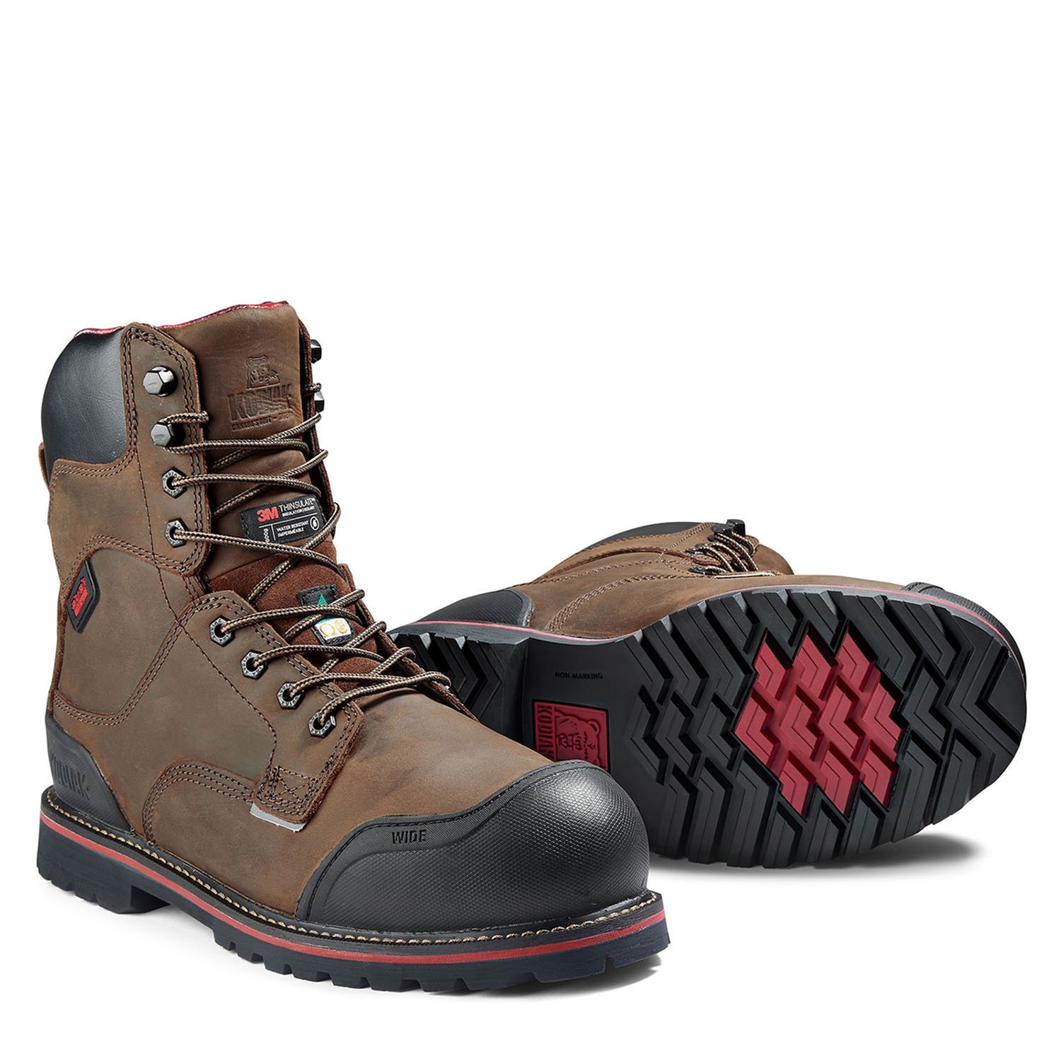 Kodiak Widebody Warm 8" Men's Composite Toe Winter Safety Work Boot, Color: Dark Brown, Size: 8