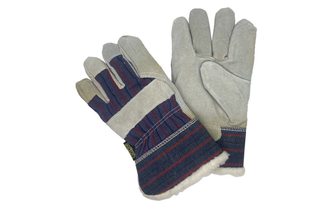 Workhorse® Cowhide Split Leather Fitters Glove, Pile Lined - Purple/Grey - One Size Fits Most
