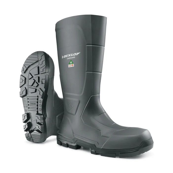 Dunlop Jobguard Full Safety, Grey | Work boots 15'', resistant PVC, Color: Black, Size: 5