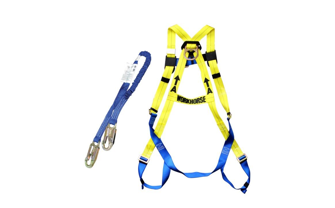 Workhorse® Full Body Harness with 6ft Lanyard Combo Kit