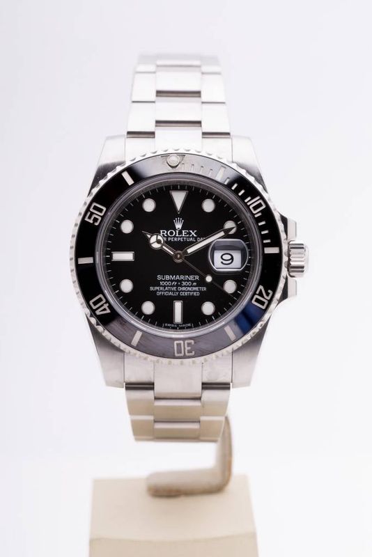Mens Rolex Stainless Steel Submariner Black Dial