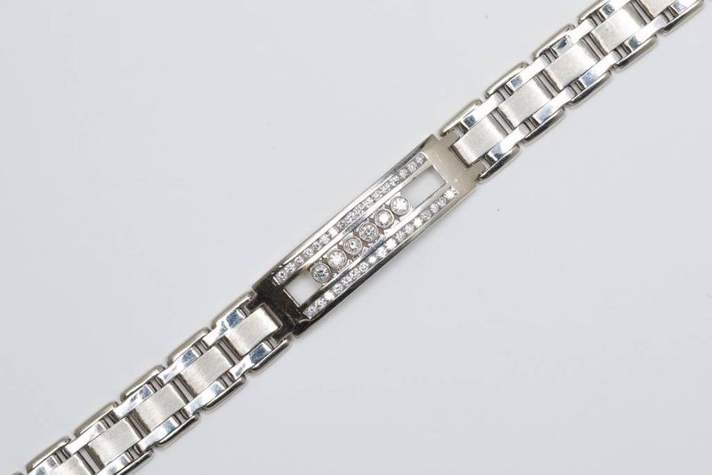 Mens Floating Diamond Bracelet