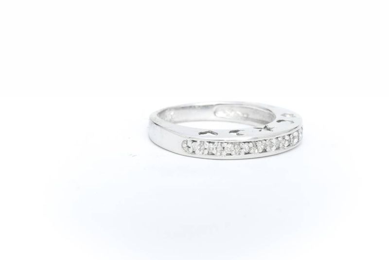 Diamond Heart, Moon, &amp; Star Ring 14k White Gold