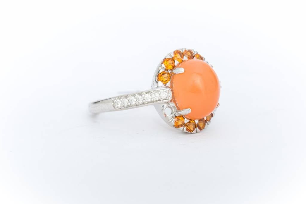 Topaz White Gold Ring 14k