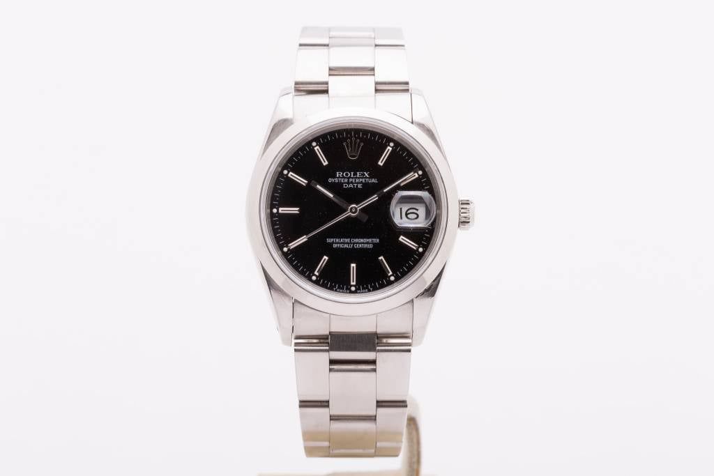 Rolex Oyster Perpetual Date Stainless Steel Black Dial