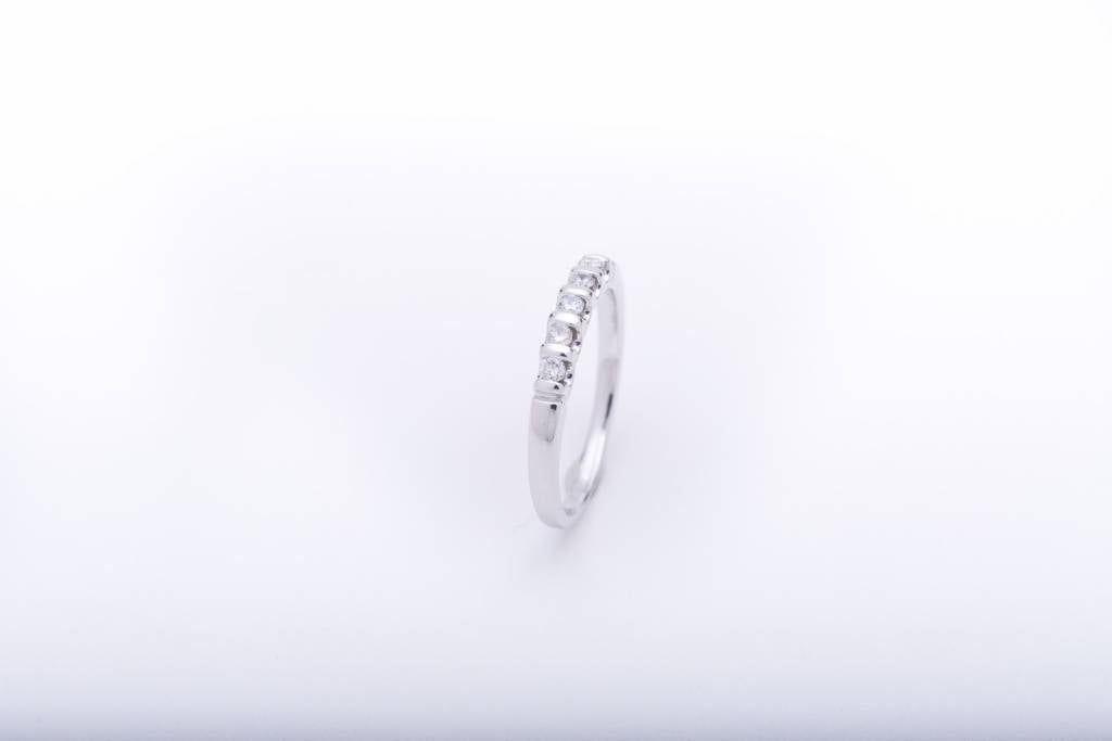 Diamond 5 Stone Ring White Gold 14k