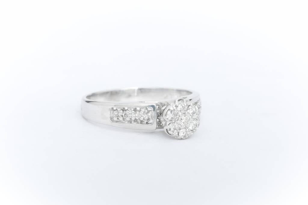 Diamond Flower Cluster Ring 14k