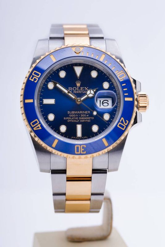Mens Rolex Two Tone Blue Face