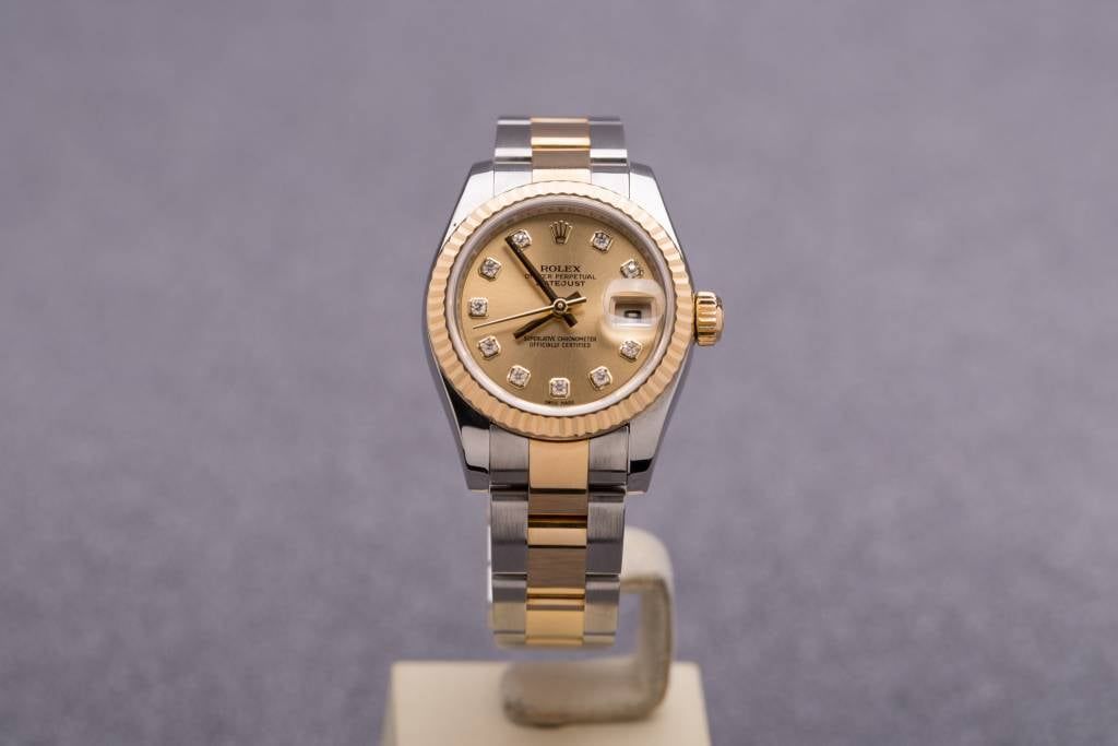 Ladies Rolex Two Tone Diamond Dial Datejust