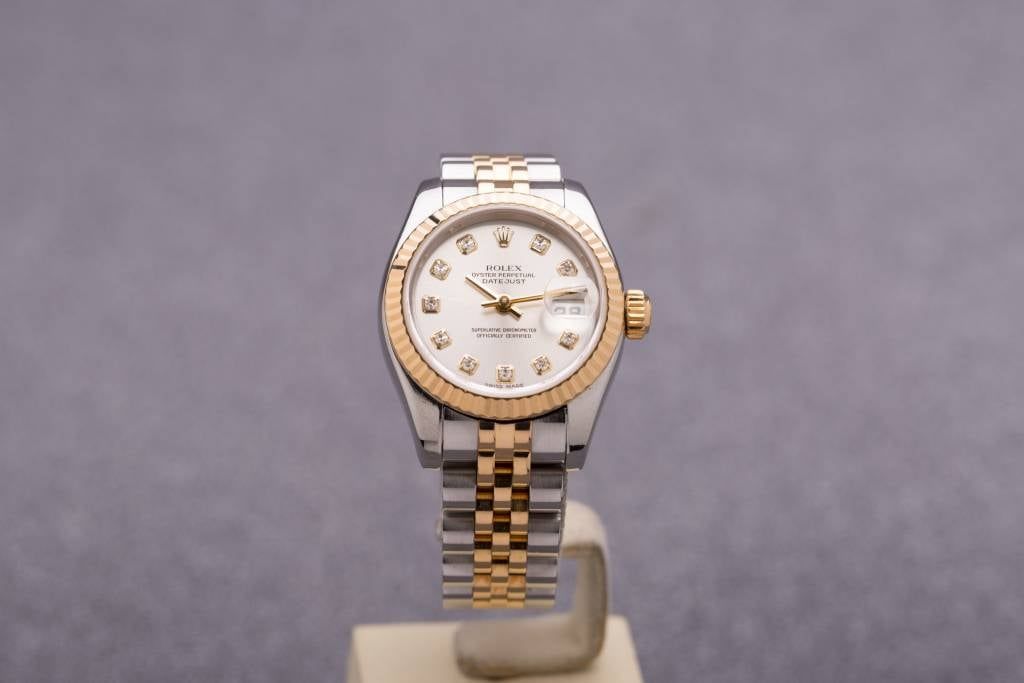Rolex Two Tone Diamond White Dial Datejust