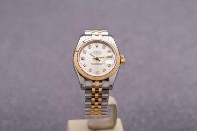 Rolex Two Tone Diamond White Dial Datejust
