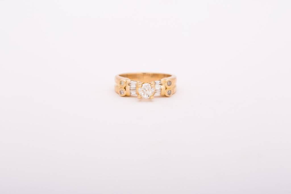 Floating Diamond Ring With Accent Stones