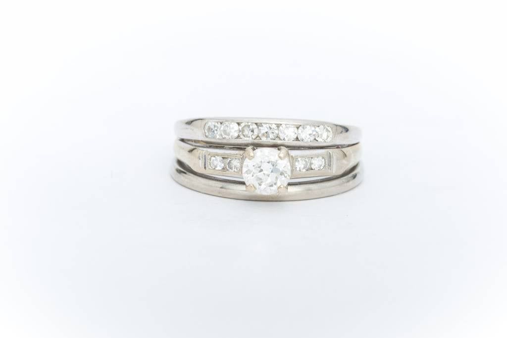 Diamond Bridal Set 14k White Gold