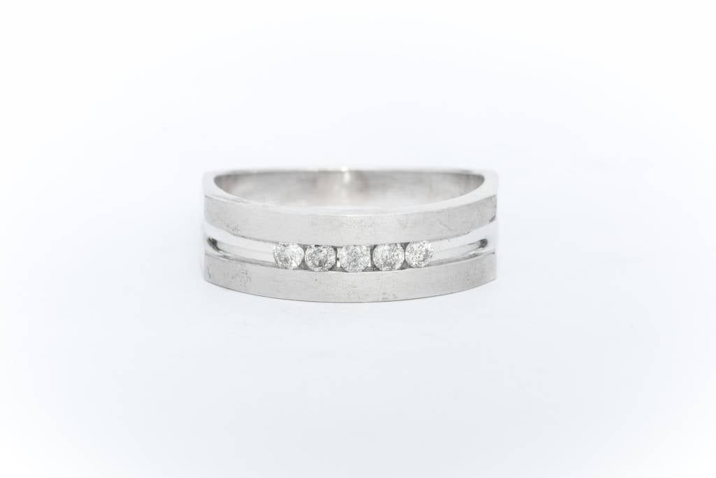 5 Diamond Band White Gold 14k