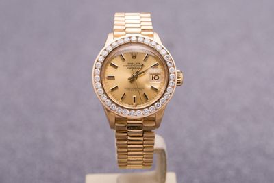 Ladies Rolex Gold Diamond Bezel Datejust