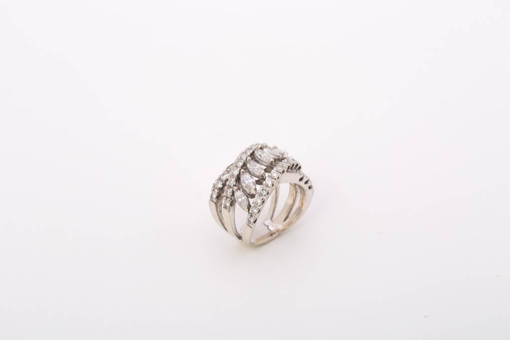 Marquise Diamond Bypass Ring White Gold 14k