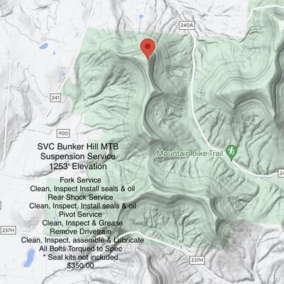 SVC Bunker Hill MTB Suspension Service 1253' Elevation
