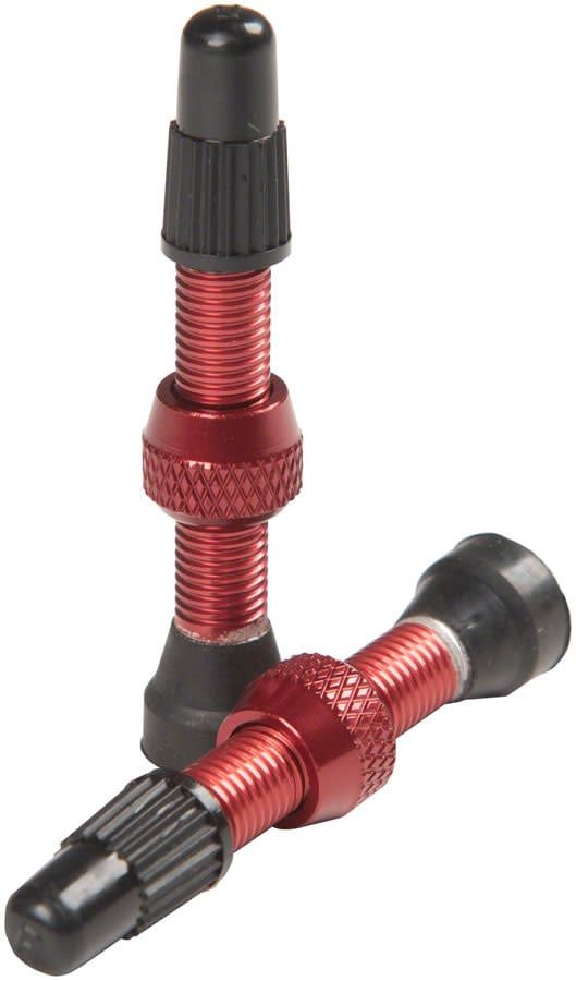Stan&#39;s NoTubes Alloy Valve Stems - 35mm, Pair, Red