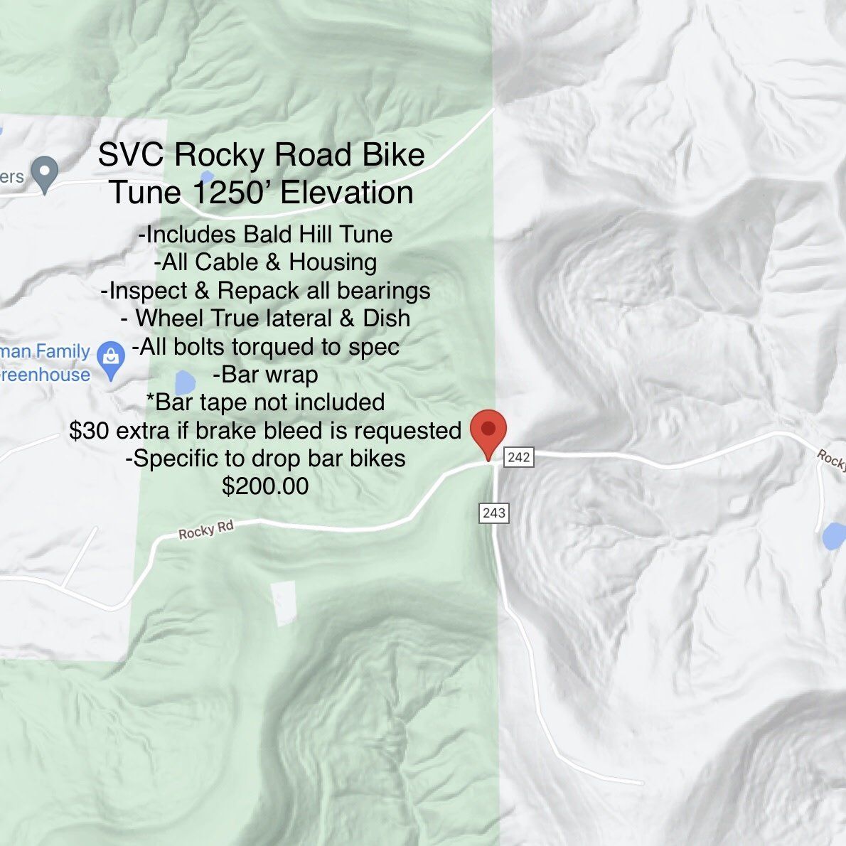 SVC Rocky Road Bike Tune 1250’' Elevation