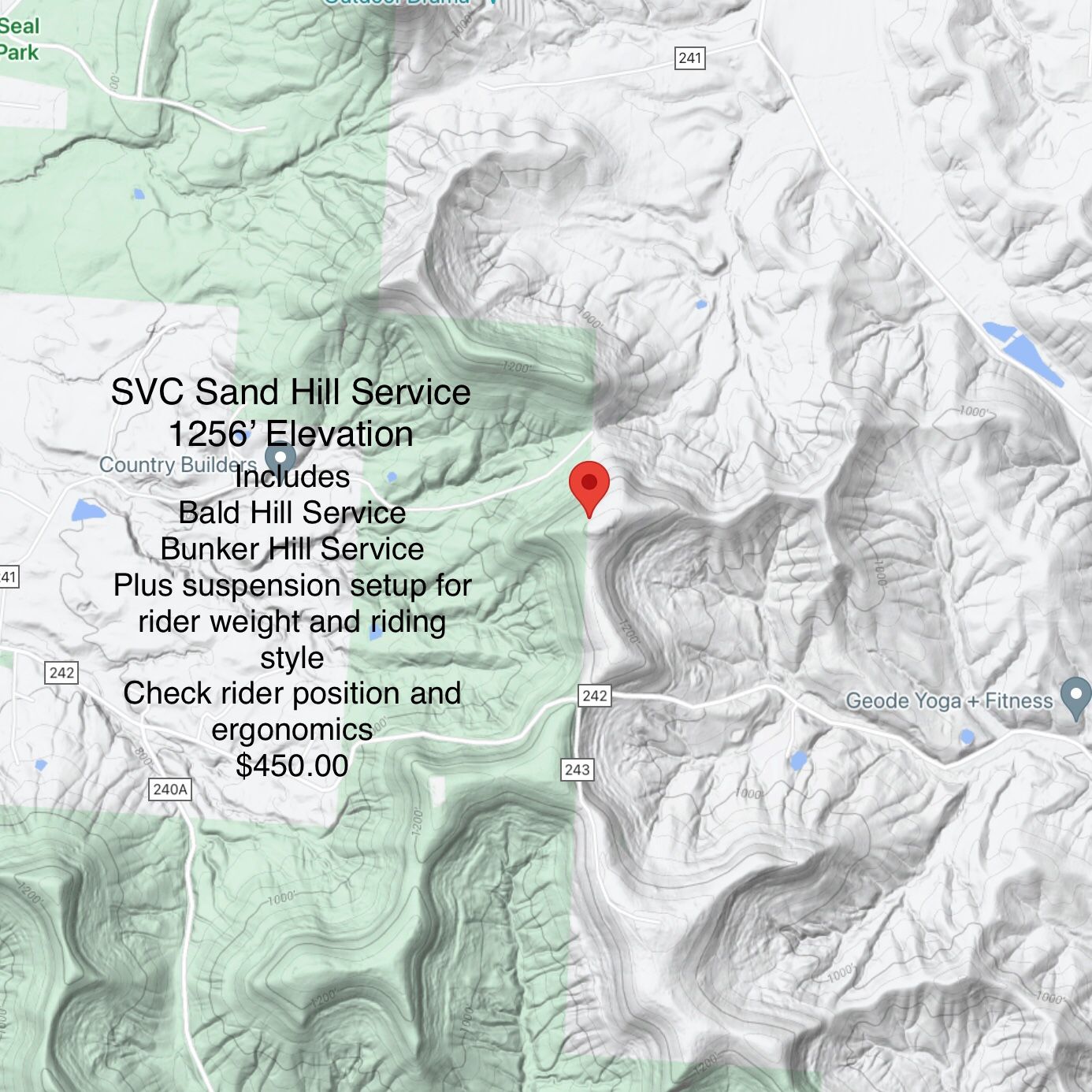 SVC Sand Hill Service 1256' Elevation