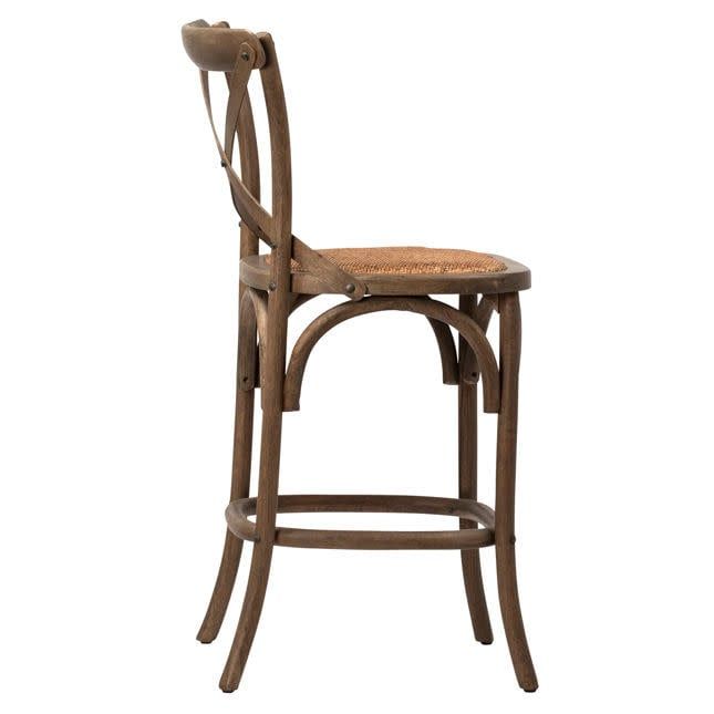 X-Back Counter Stool-Grey Oak-18x21x38