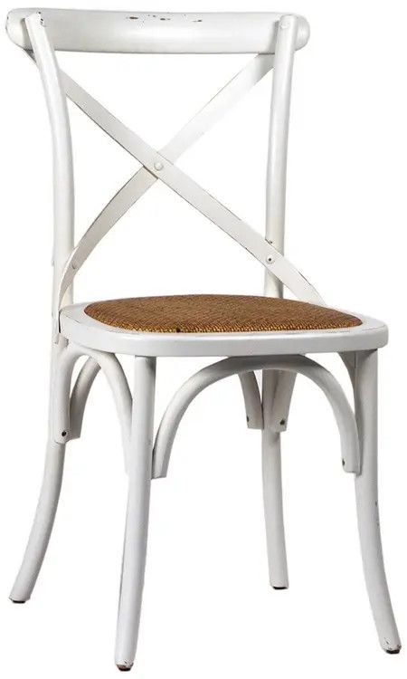 X-Back Dining Chair White W: 17 in D: 20 in H: 35 in