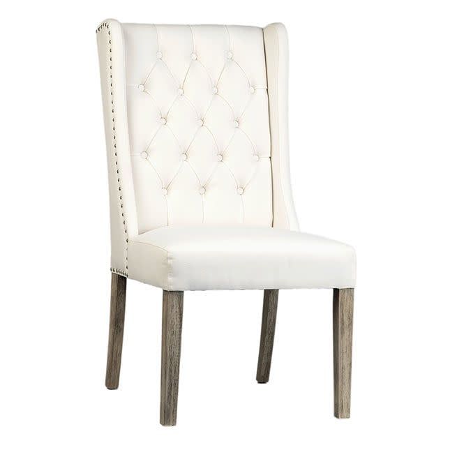 Tufted Dining Chair-White Sand-23x29x43