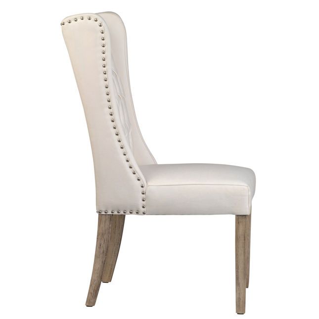 Tufted Dining Chair-White Sand-23x29x43