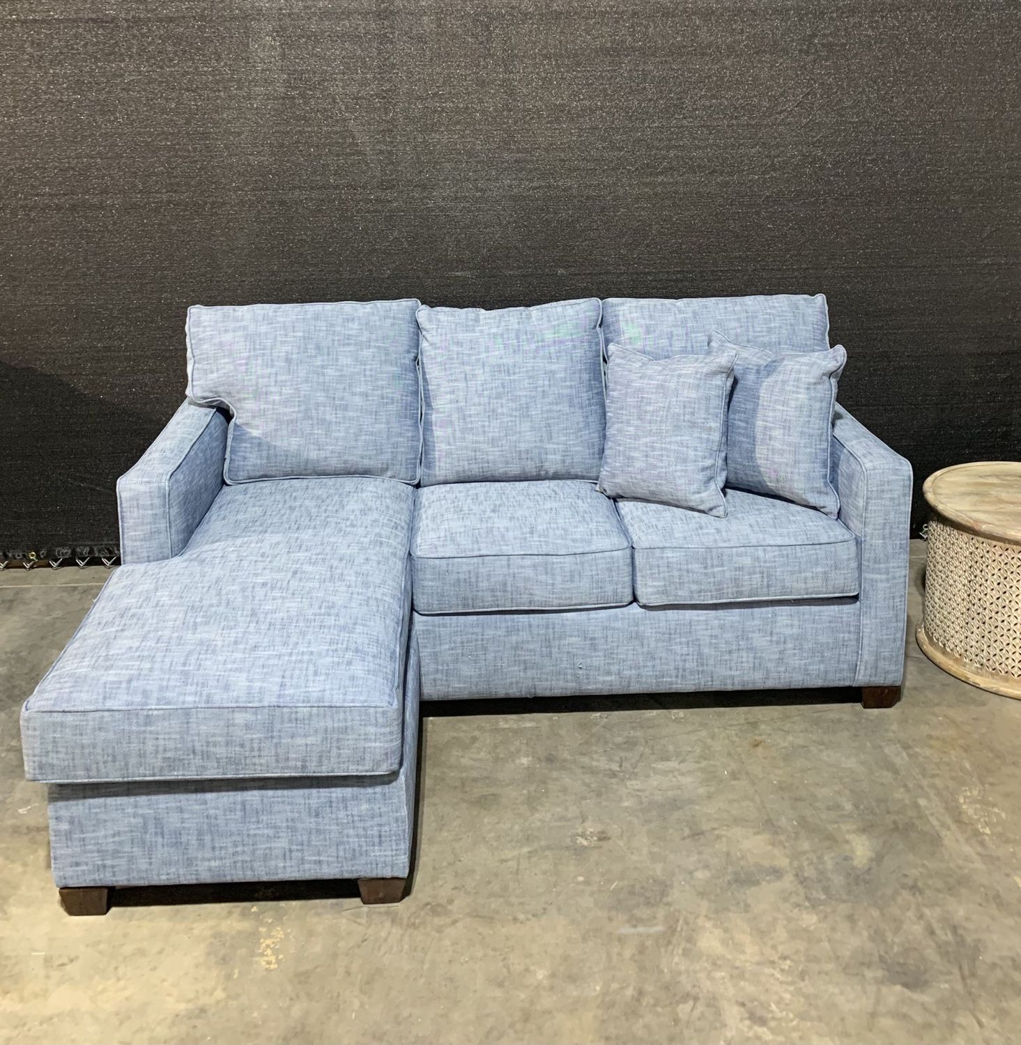 Queen Sleeper W/ Chaise-Track Arm-Rollo Indigo 77x35.5x37.5