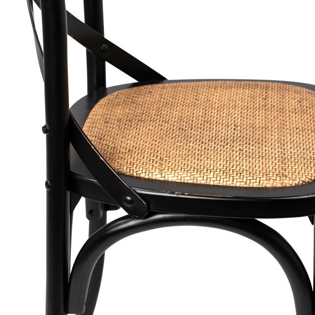 X-Back Dining Chair-Antique Black-20x21x35