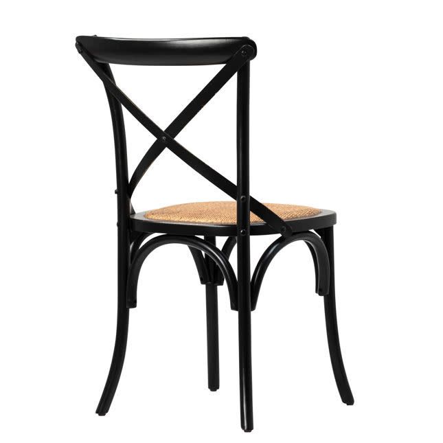 X-Back Dining Chair-Antique Black-20x21x35