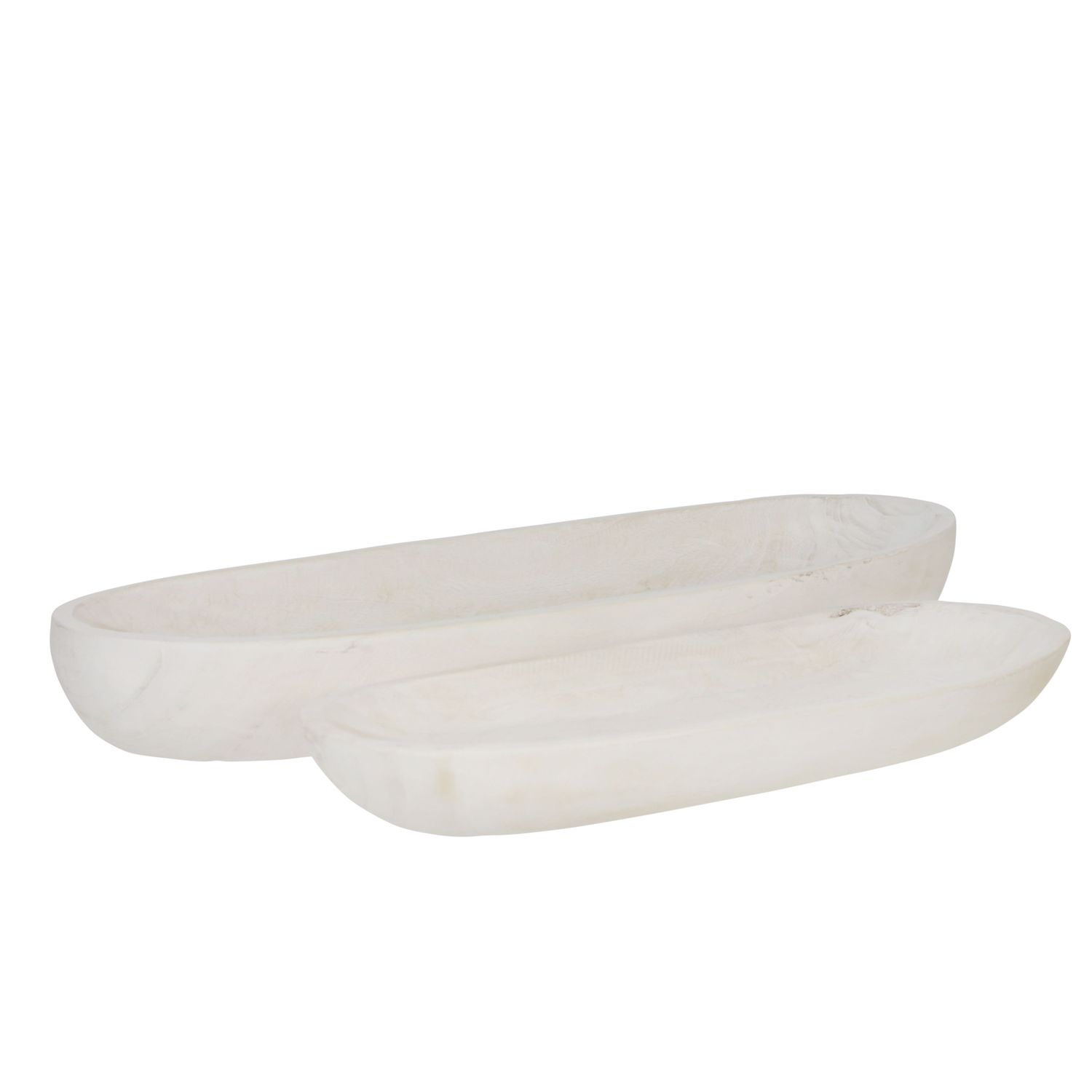 Wood Decor Plates-White-S/2 18/24&quot;