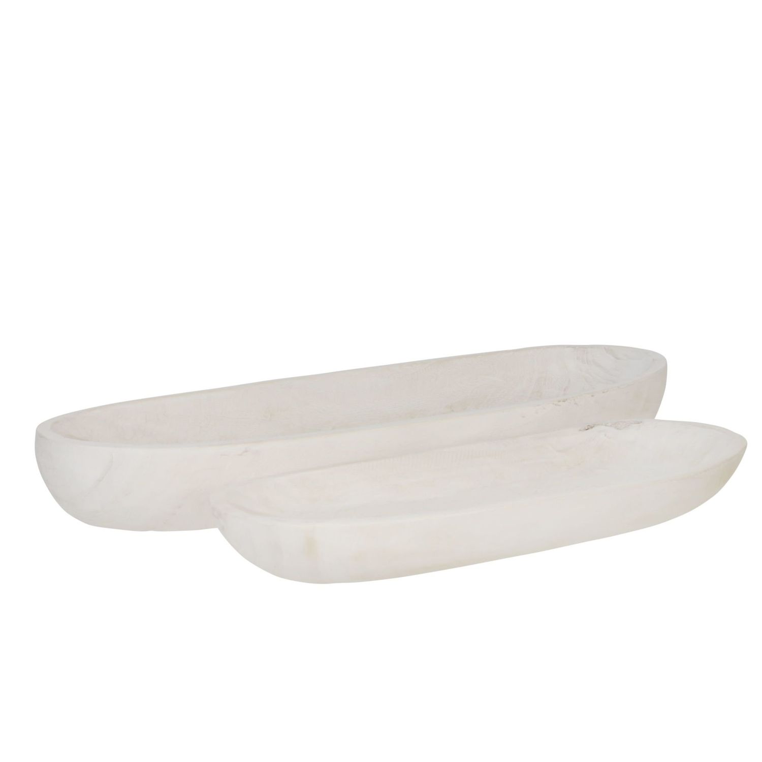 Wood Decor Plates-White-S/2 18/24&quot;