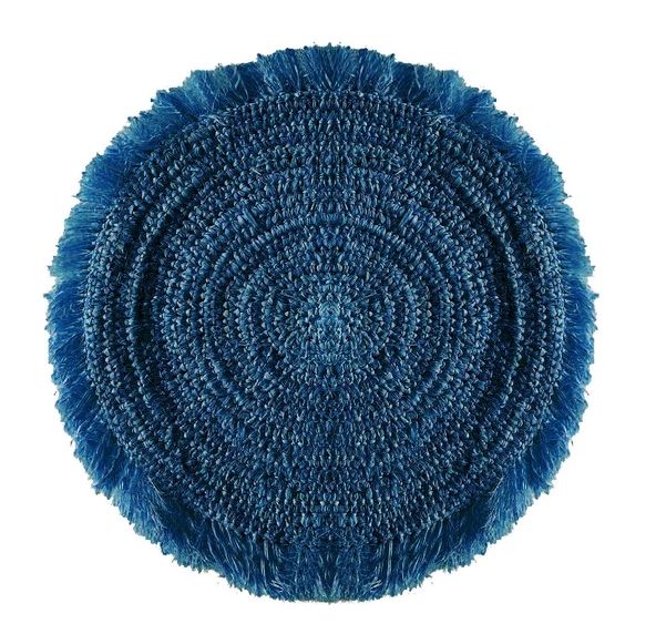 Raffia Wall Decor Dark Blue 10&quot;
