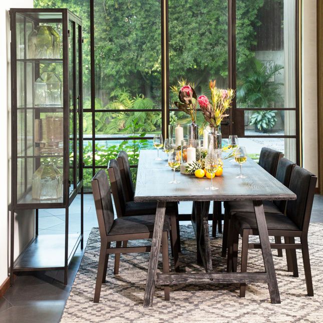 Two Door Glass Cabinet-Black-44x16x78