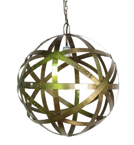 Barrel Stave Brass Pendant 16&quot; Round