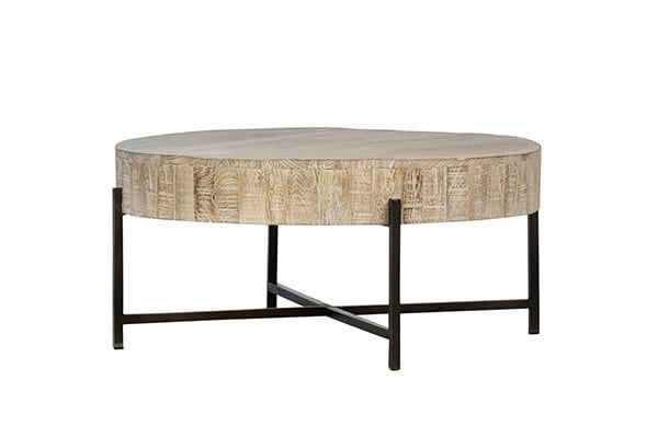 36&quot;Round White Wash Coffee Table 36x36x16
