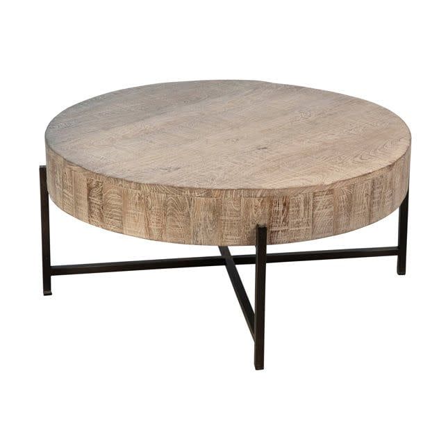 36&quot;Round White Wash Coffee Table 36x36x16