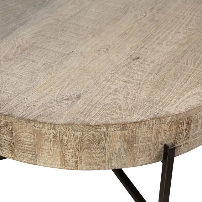 36&quot;Round White Wash Coffee Table 36x36x16