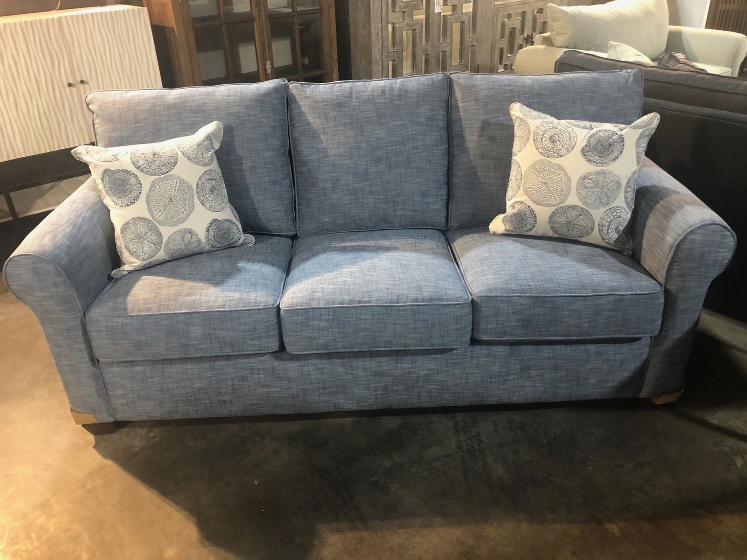 Queen Sleeper-Track Arm Rollo Indigo-79.5x35.5x37.5