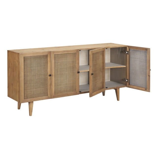 Monkey 4DR w Cane Sideboard-70x18x34