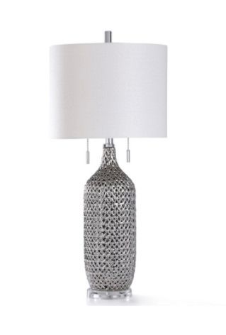 Cordelia Silver Table Lamp-15.5x15.5x34