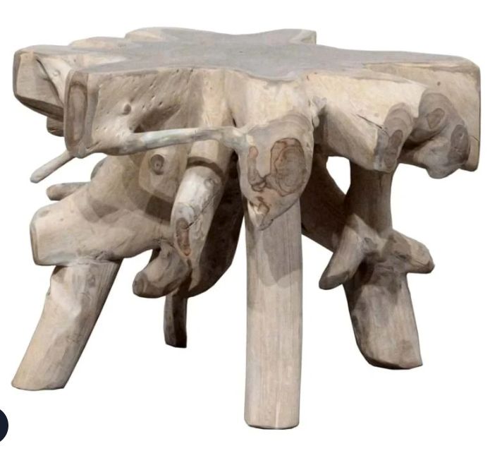 Teak Root End Table-24x24x18