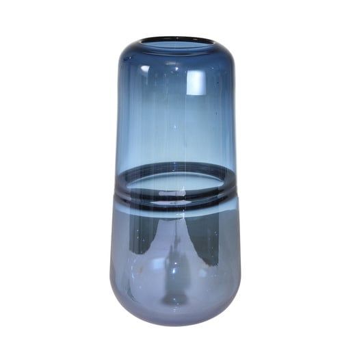 Glass Handmade Vase-Blue-12&quot;