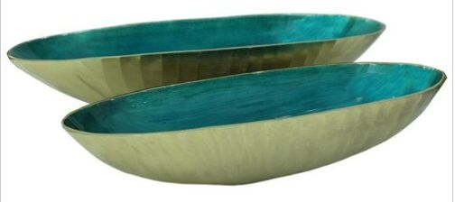 Aluminum Oval Bowl-Green 22/24&quot;-S/2